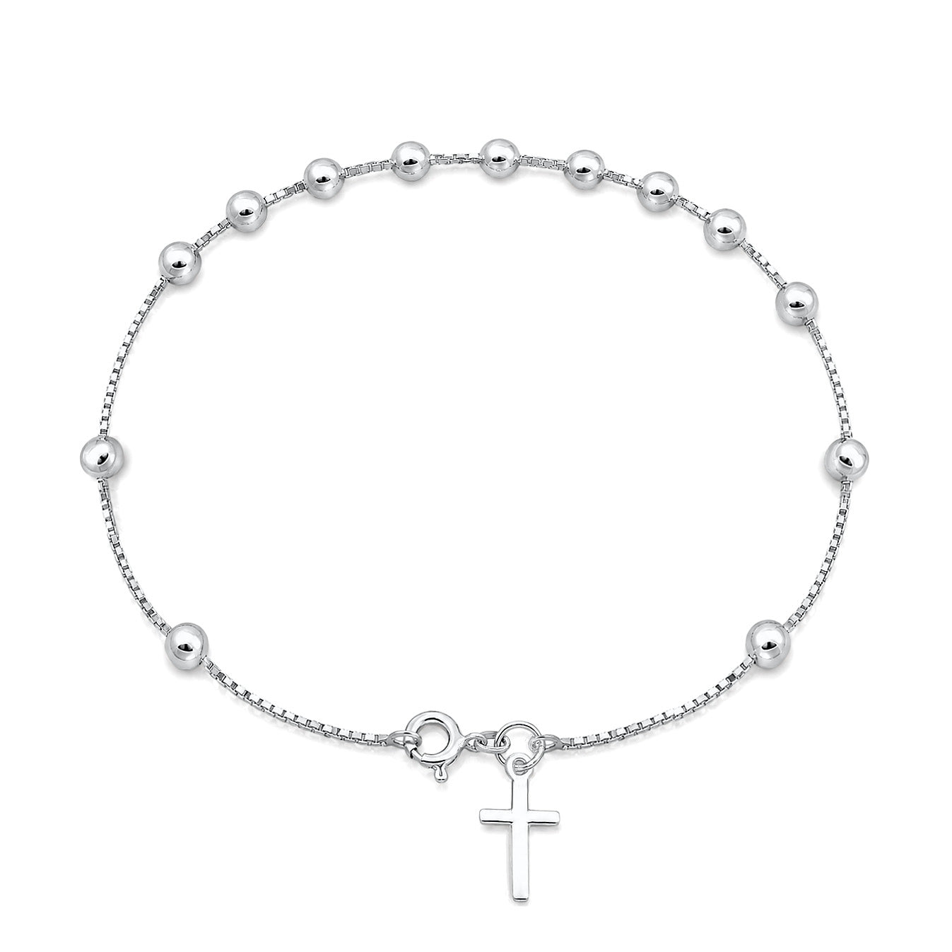 Silver Rosary Bracelet - 4mm