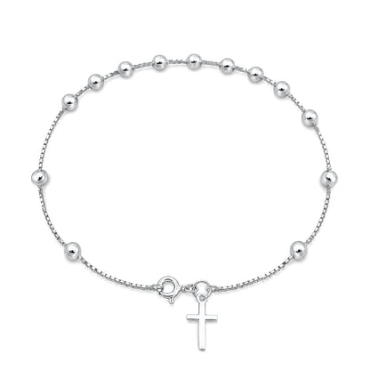 Silver Rosary Bracelet - 4mm