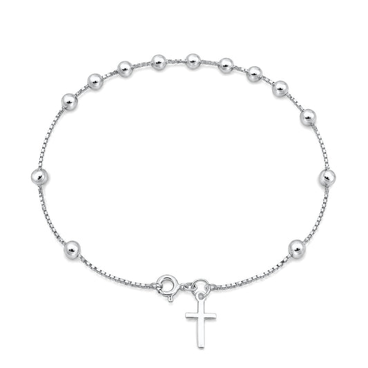 Silver Rosary Bracelet - 4mm