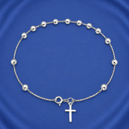 Silver Rosary Bracelet - 4mm