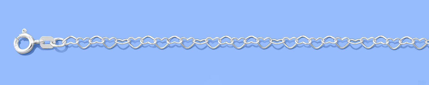 Silver Heart Chain Bracelet