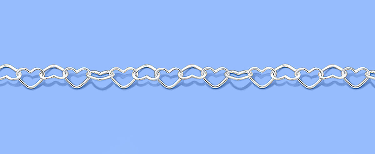 Silver Heart Link Anklet