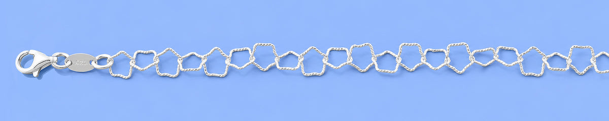 Silver Star Link Bracelet - 6mm