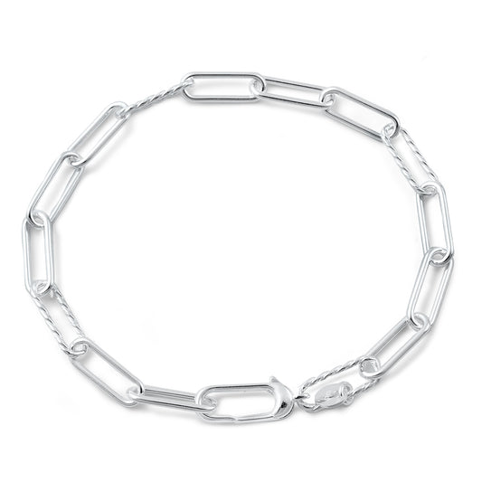 Silver Paperclip Chain Bracelet