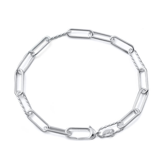 Silver Paperclip Chain Bracelet