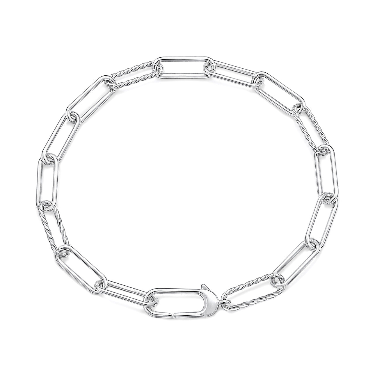 Silver Paperclip Chain Bracelet - 4.8mm