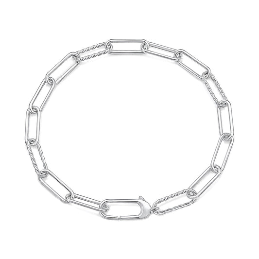 Silver Paperclip Chain Bracelet - 4.8mm