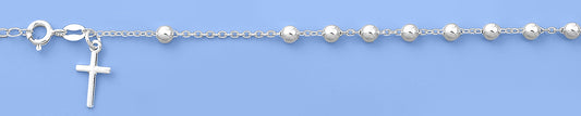 Silver Beaded Cross Bracelet