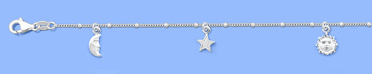 Silver Charm Bracelet - Celestial