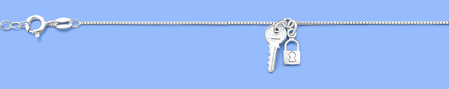 Silver Lock & Key Charm Bracelet