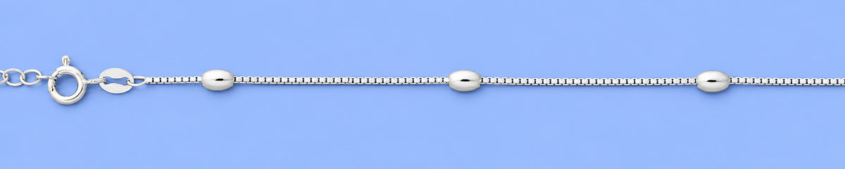 Silver Station Bead Bracelet