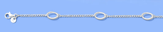Silver Twisted Oval Bracelet