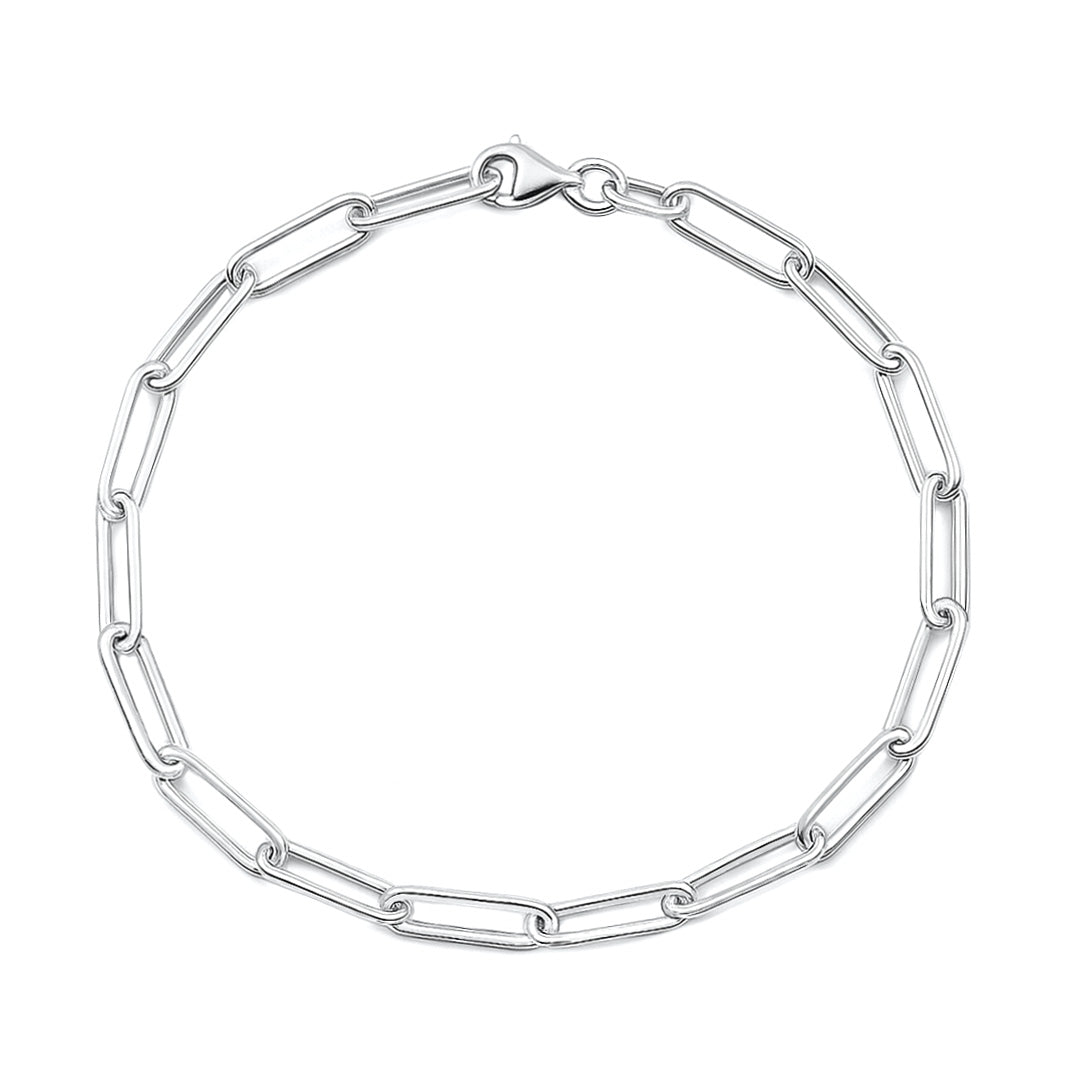 Silver Paperclip Bracelet - 3.6 mm