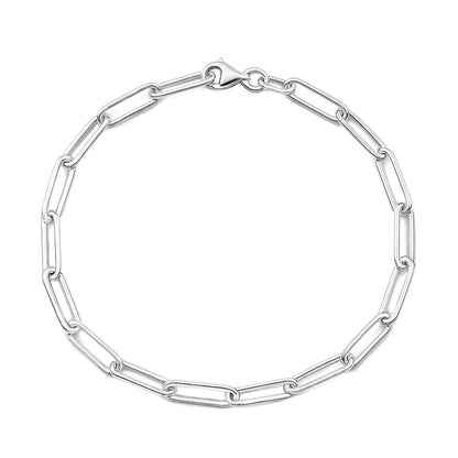 Silver Paperclip Bracelet - 3.6 mm