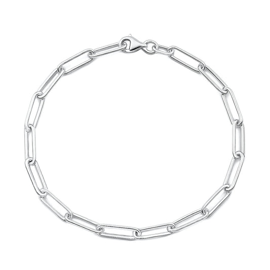 Silver Paperclip Bracelet - 3.6mm