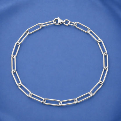 Silver Paperclip Bracelet - 3.6 mm