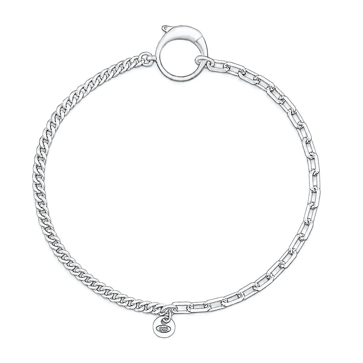Silver Bracelet - Curb & Long Link