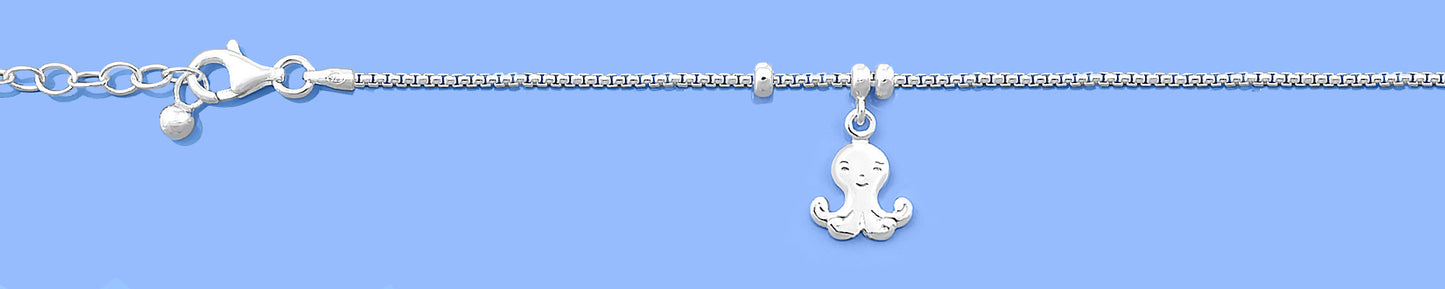 Silver Charm Bracelet - Octopus
