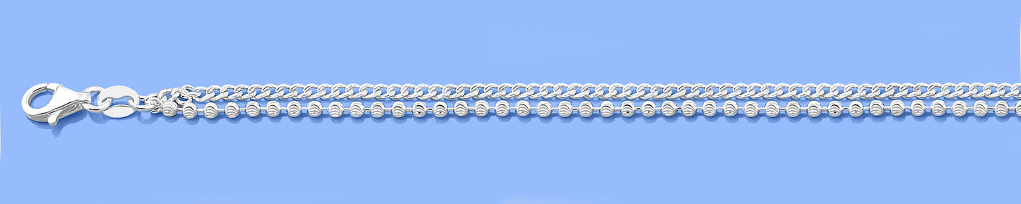 Silver Bracelet - Double Chain