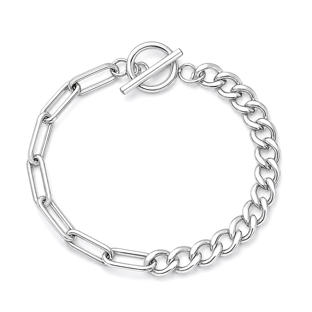 Silver Paperclip Curb Bracelet