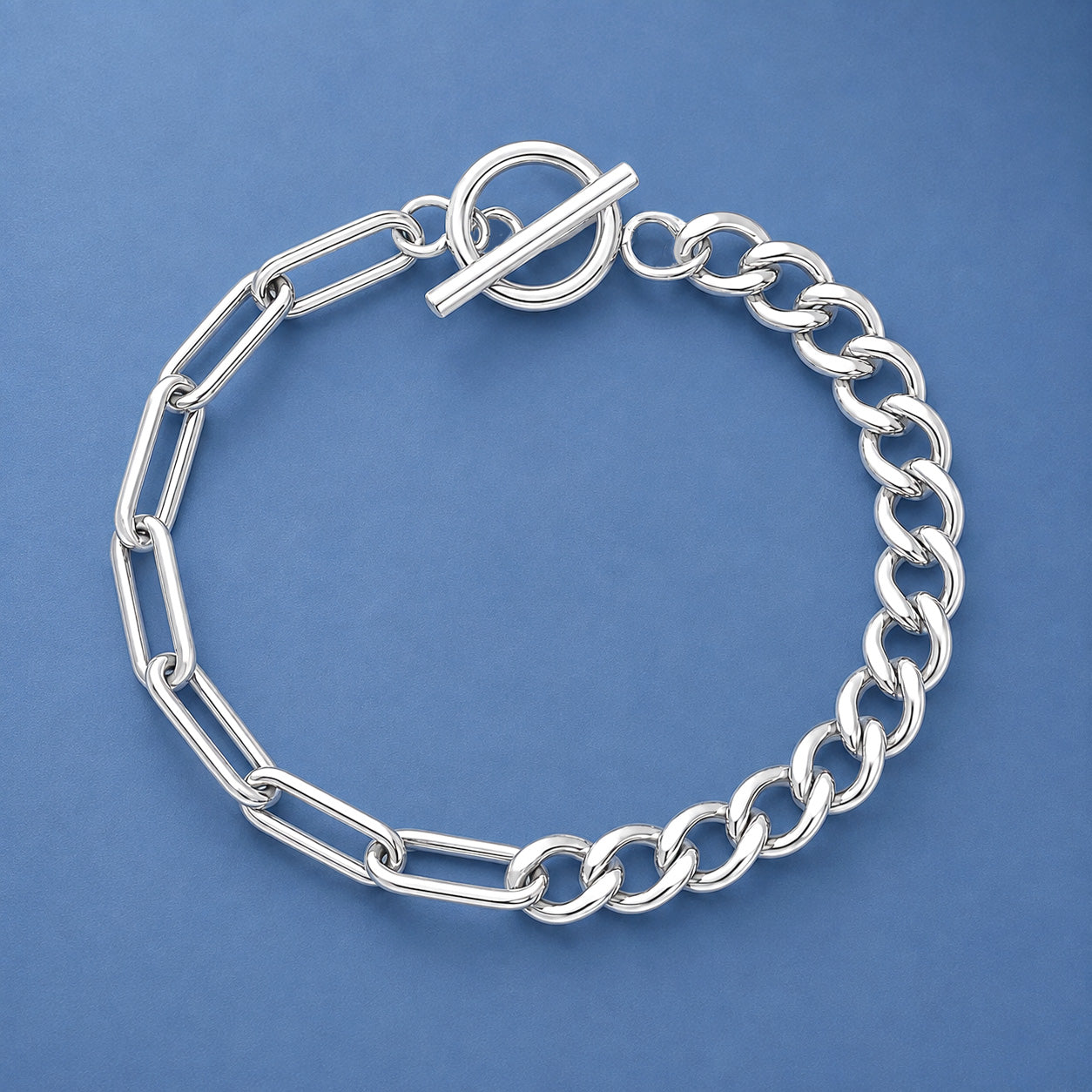 Silver Paperclip Curb Bracelet