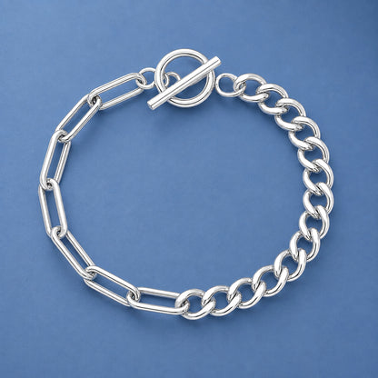Silver Paperclip Curb Bracelet