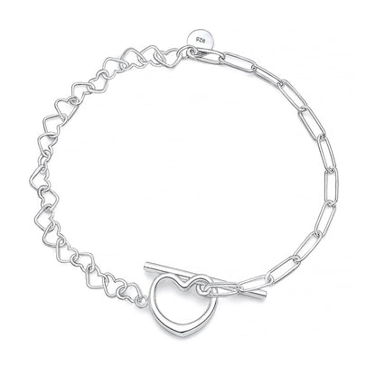 Silver Heart Toggle Bracelet