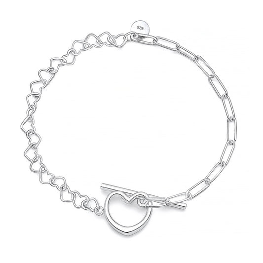 Silver Heart Toggle Bracelet