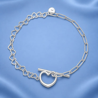 Silver Heart Toggle Bracelet