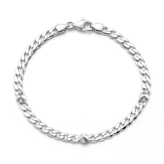 Silver Spike Curb Bracelet