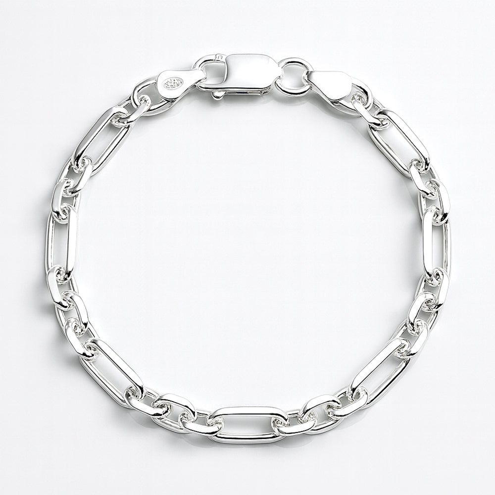 Silver Thick Link Bracelet