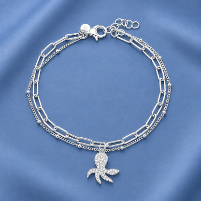 Silver CZ Octopus Bracelet