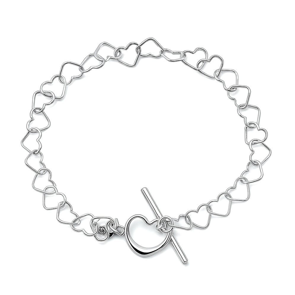 Silver Heart Toggle Bracelet