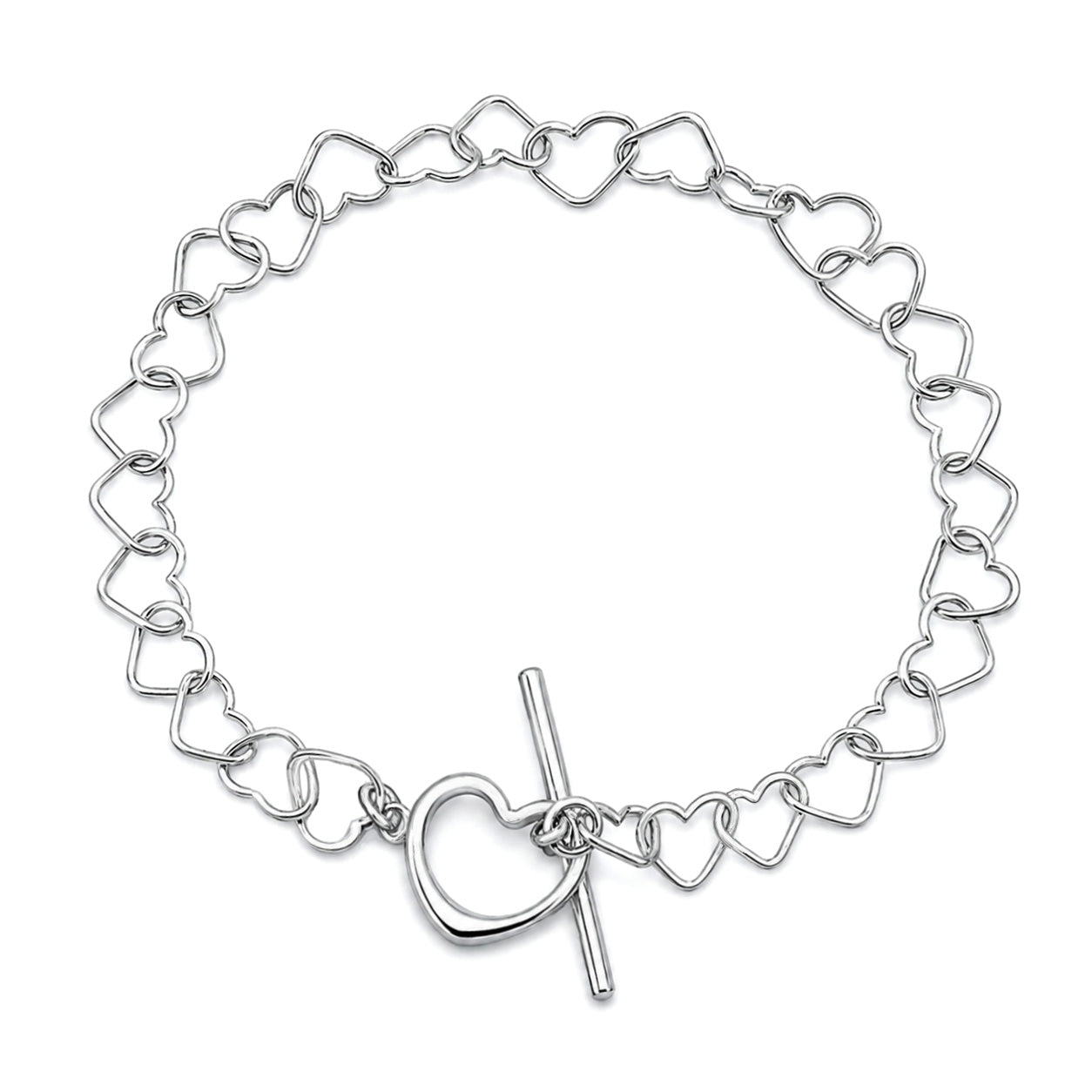 Silver Heart Toggle Bracelet