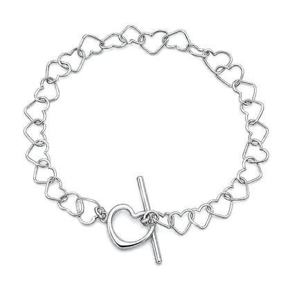 Silver Heart Toggle Bracelet