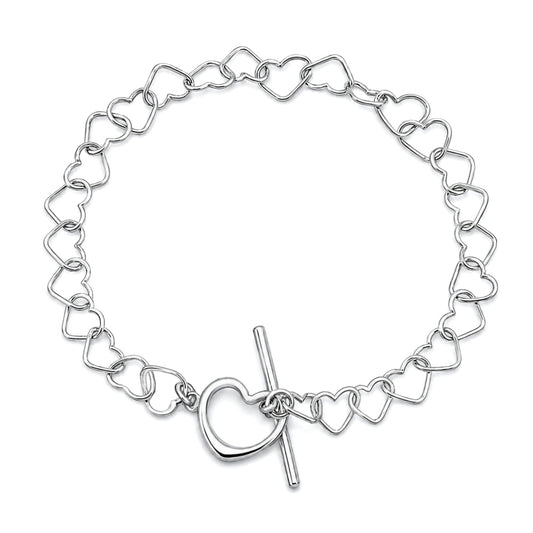 Silver Heart Toggle Bracelet