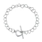 Silver Heart Toggle Bracelet