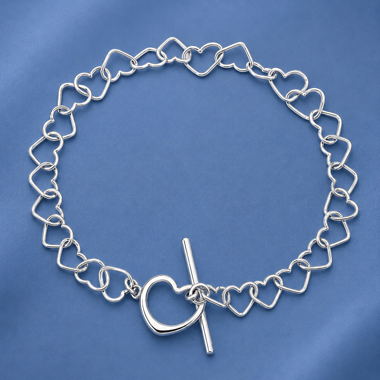 Silver Heart Toggle Bracelet