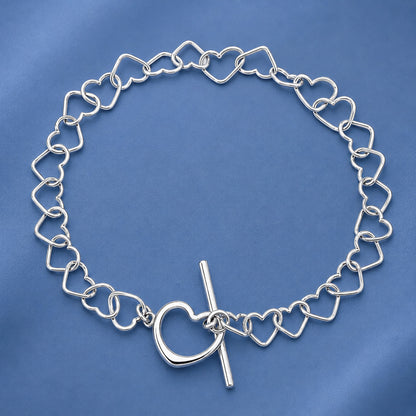 Silver Heart Toggle Bracelet