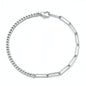 Silver Curb & Staple Chain Bracelet