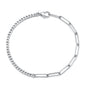 Silver Curb & Staple Chain Bracelet
