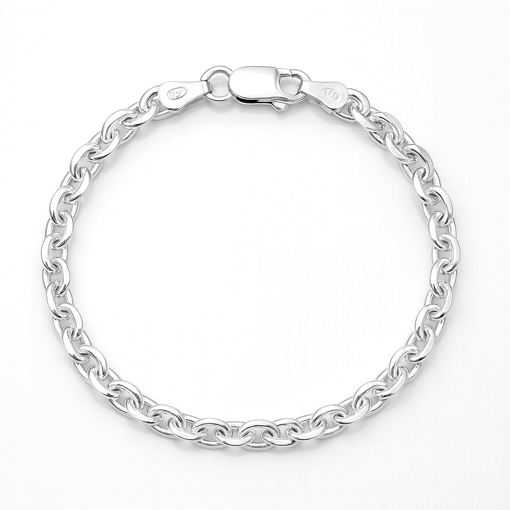 Silver Faceted Rolo Bracelet