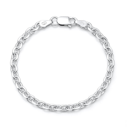 Silver Faceted Rolo Bracelet - 5.2mm