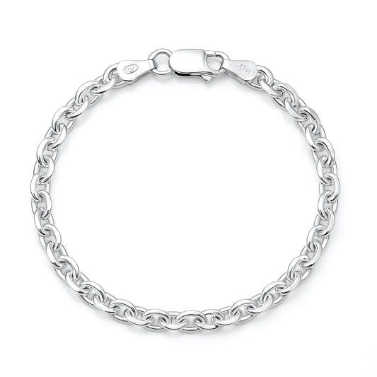 Silver Faceted Rolo Bracelet - 5.2mm