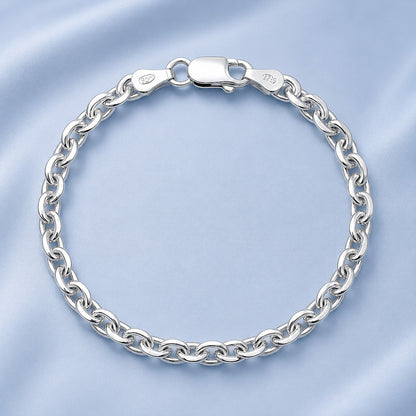 Silver Faceted Rolo Bracelet - 5.2mm