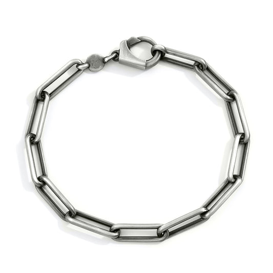 Silver Paperclip Gunmetal Chain Bracelet