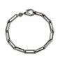Silver Paperclip Gunmetal Chain Bracelet