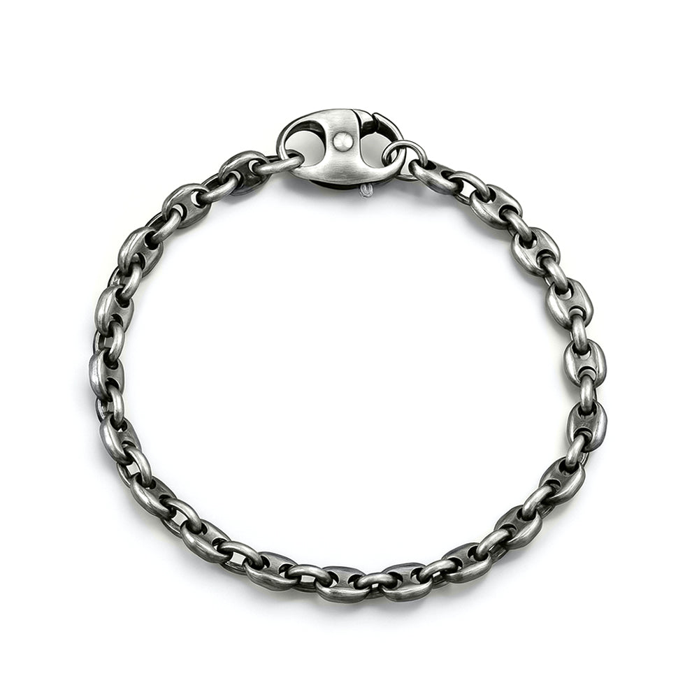Silver Mariner Gunmetal Chain Bracelet