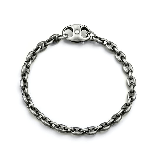 Silver Mariner Gunmetal Chain Bracelet
