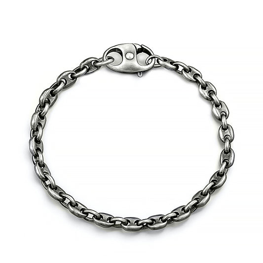 Silver Mariner Gunmetal Chain Bracelet